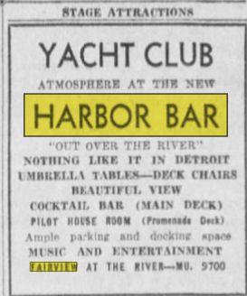 Harbor Inn (Harbor Bar) - Aug 1940 Opening Ad (newer photo)